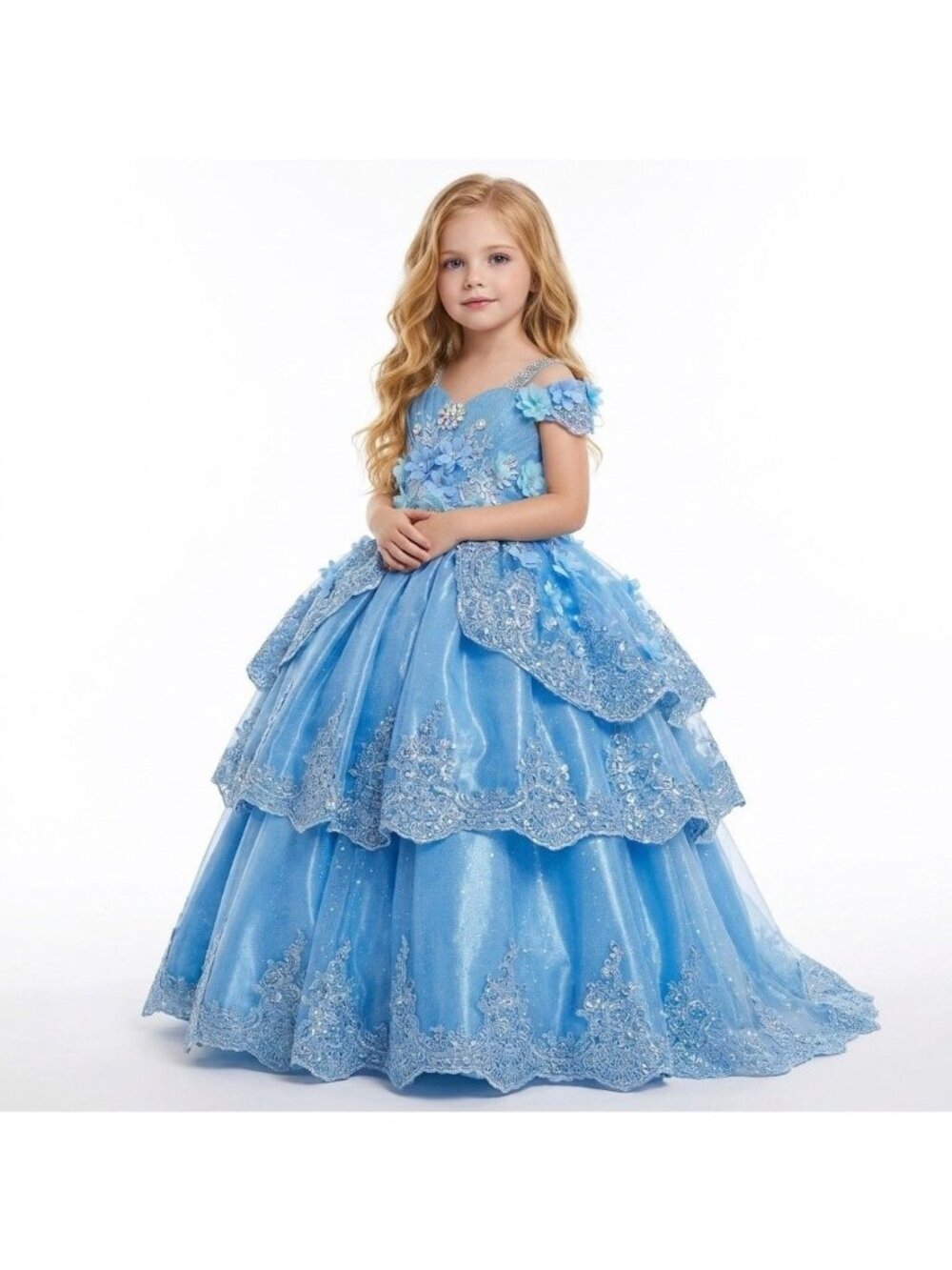 Cinderella Inspired Party Dress with Train, 2-in-1 Design, and Corset Back